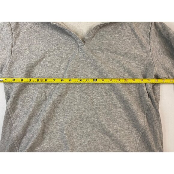 Time and Tru Womens Gray Split Neck Pullover Sweatshirt Top Size L 12-14 - Picture 4 of 11